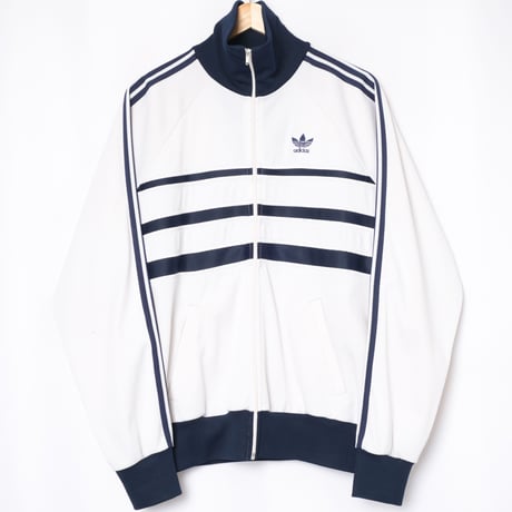 70-80s Vintage adidas Ventex Track Jacket Model First  White×Navy (Made in France)