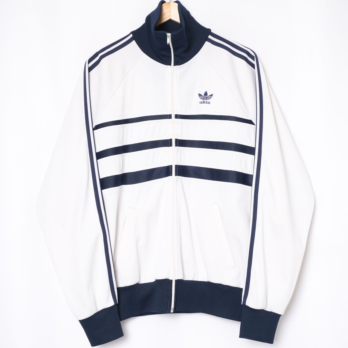 70-80s Vintage adidas Ventex Track Jacket Model First White×Navy