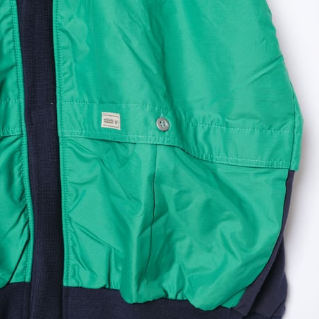 80s Vintage adidas Ventex Green × Navy Track Jacket Dead Stock (Made in France)