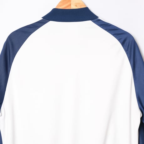 70s Vintage adidas Collarless Track Jacket White × Navy