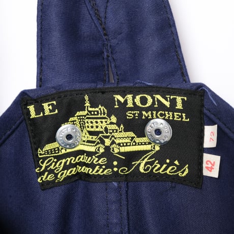 40-50s Le Mont St Michel  Blue Moleskin Work Overalls Dead Stock
