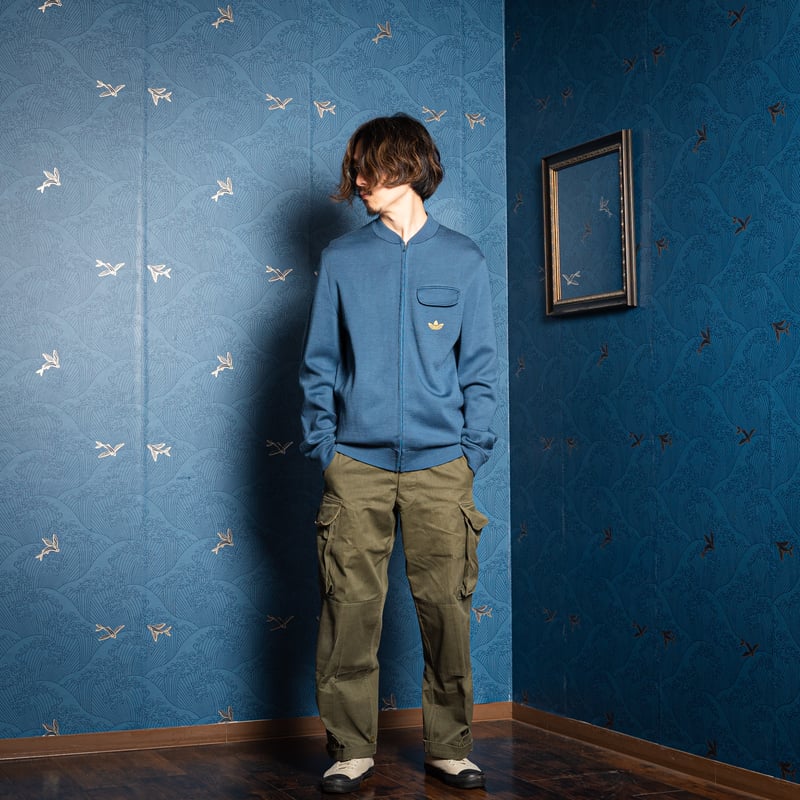 70s Vintage adidas Ventex Knit Jacket Blue Gray