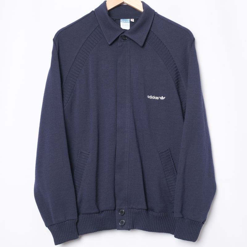70s Vintage adidas Knit Track Jacket Navy（Made