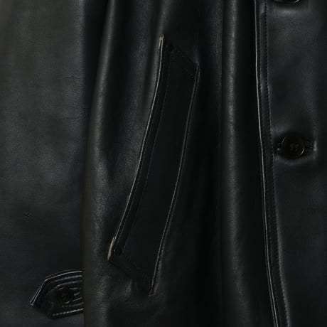 70s French Vintage Leather Jacket (Corbusier Jacket)-BrownCheck