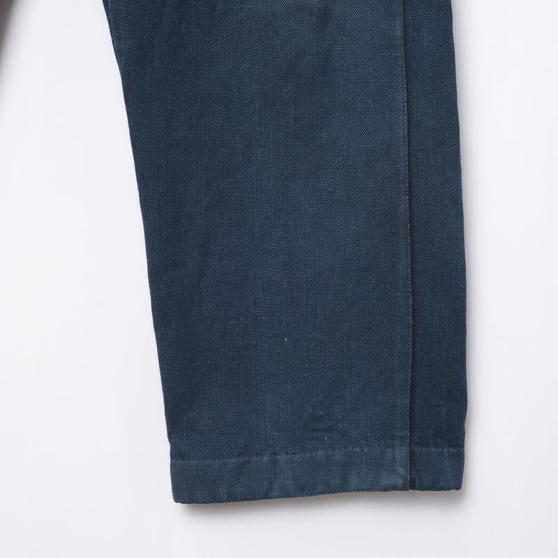 30s France Vintage Fireman Indigo Linen HBT Tr