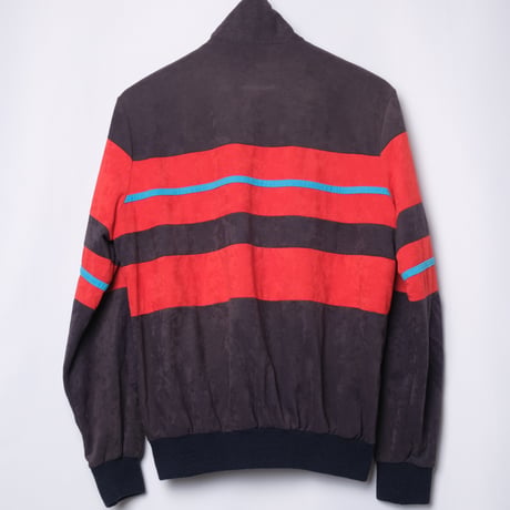 70-80s Vintage adidas Ventex Velours Track Jacket Dark Navy × Red (Made in France)