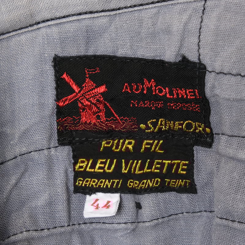 50-60s France Vintage Au Molinel Black Linen Ma 50-60s France Vintage Au Molinel Black Linen Ma