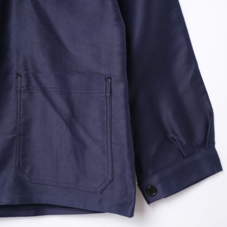 40–50s France Vintage Le Favori Blue Moleskin Jacket Dead Stock