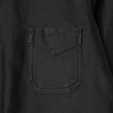 30-40s France Vintage L' Inusable Black Moleskin Work Jacket