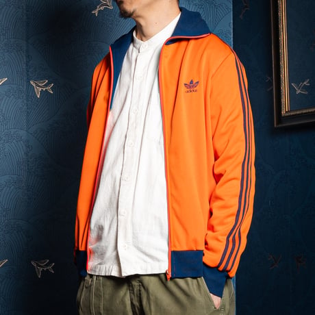 70s Vintage adidas Ventex Track Jacket Orange×Navy (Made in France)