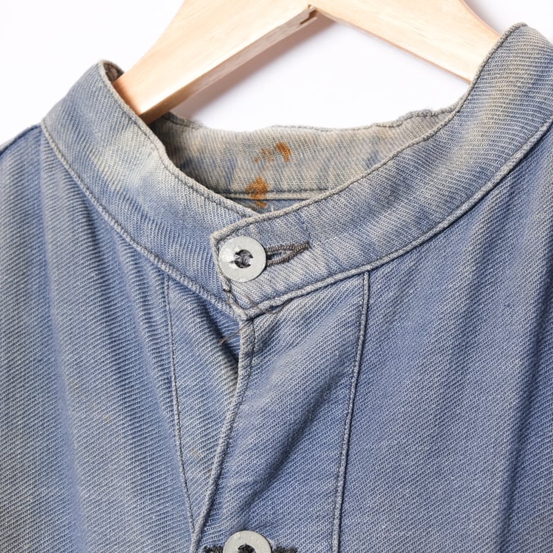 French Army Blue Cotton Twill Bourgeron Jacket