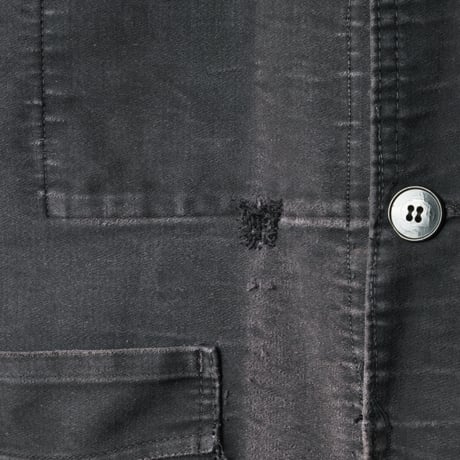 40-50s Le Mont St Michel Black Moleskin Jacket Size52