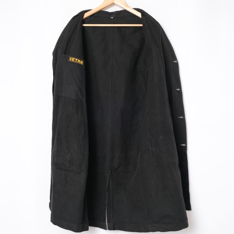40-50s France Vintage VETRA Black Cotton Linen 40-50s France Vintage VETRA Black Cotton Linen