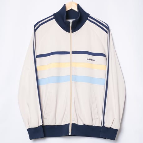 80s Vintage adidas Track Jacket Model First Gray × Navy × Yellow × Light Blue (Made in Hungaria)