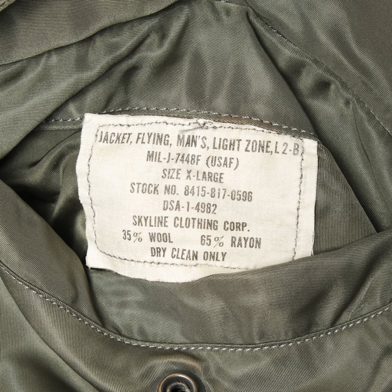 60s USAF Light Zone Flight Jacket L2-B Size X-L