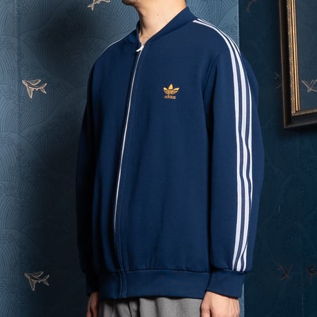 70s Vintage adidas Ventex Collarless Track Jacket Navy (Made in France)