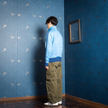 70-80s Vintage adidas Track Jacket Curve Pocket Light Blue × Navy