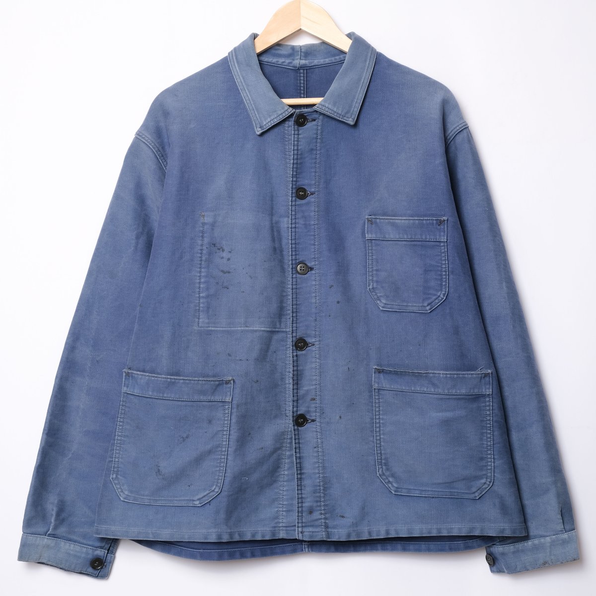 50–60s France Vintage Vulcain Blue Moleskin Jacket