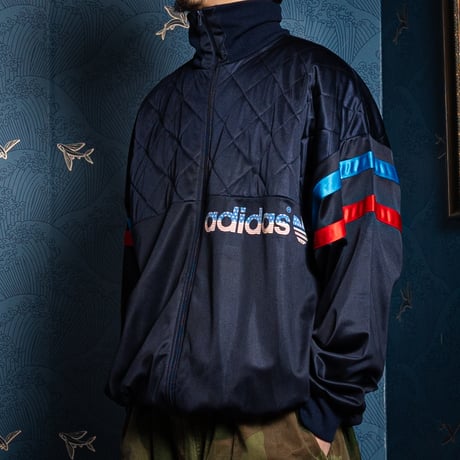 80s Vintage adidas Ventex Track Jacket Navy America logo（Made in France) 186