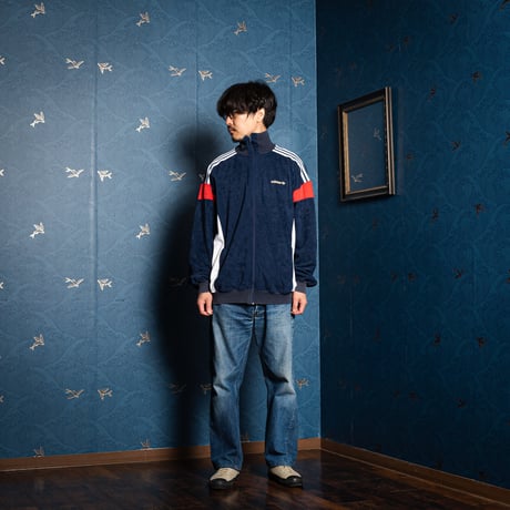 80s Vintage adidas Ventex Track Jacket Model Challenger Navy × White × Red (Made in France) 192