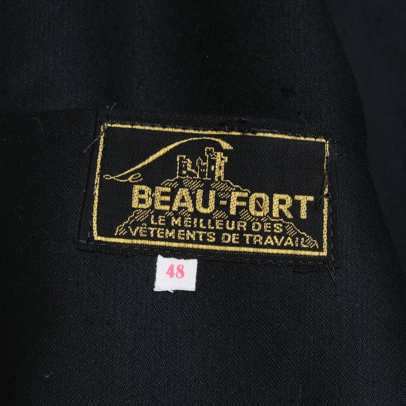 40-50s BEAU-FORT Black Moleskin Jacket Dead Sto 40-50s BEAU-FORT Black Moleskin Jacket Dead Sto