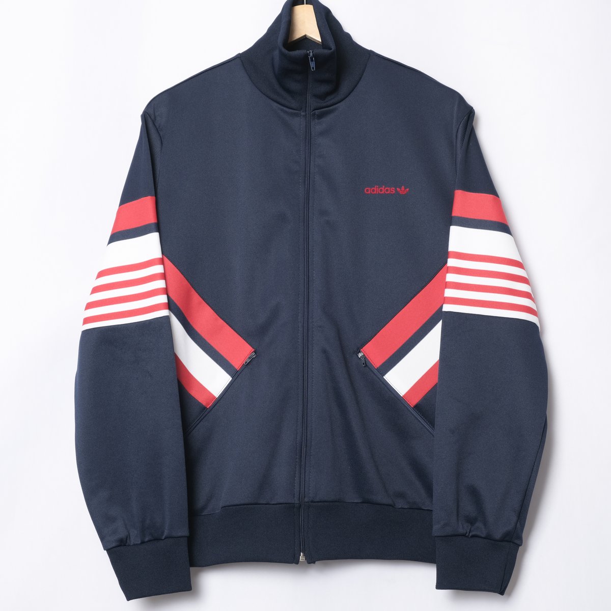 70-80s Vintage adidas Track Jacket Navy × Red (