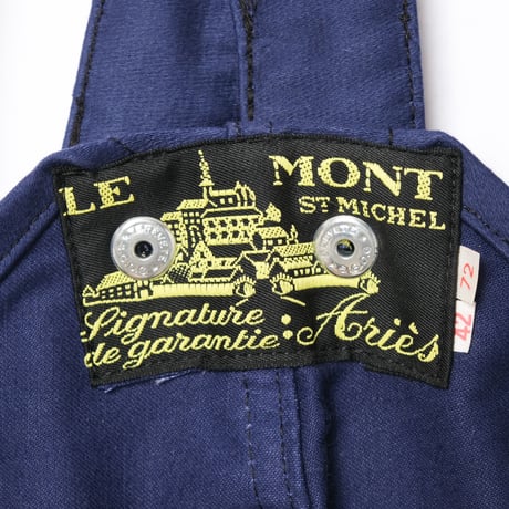 40-50s Le Mont St Michel  Blue Moleskin Work Overalls Dead Stock