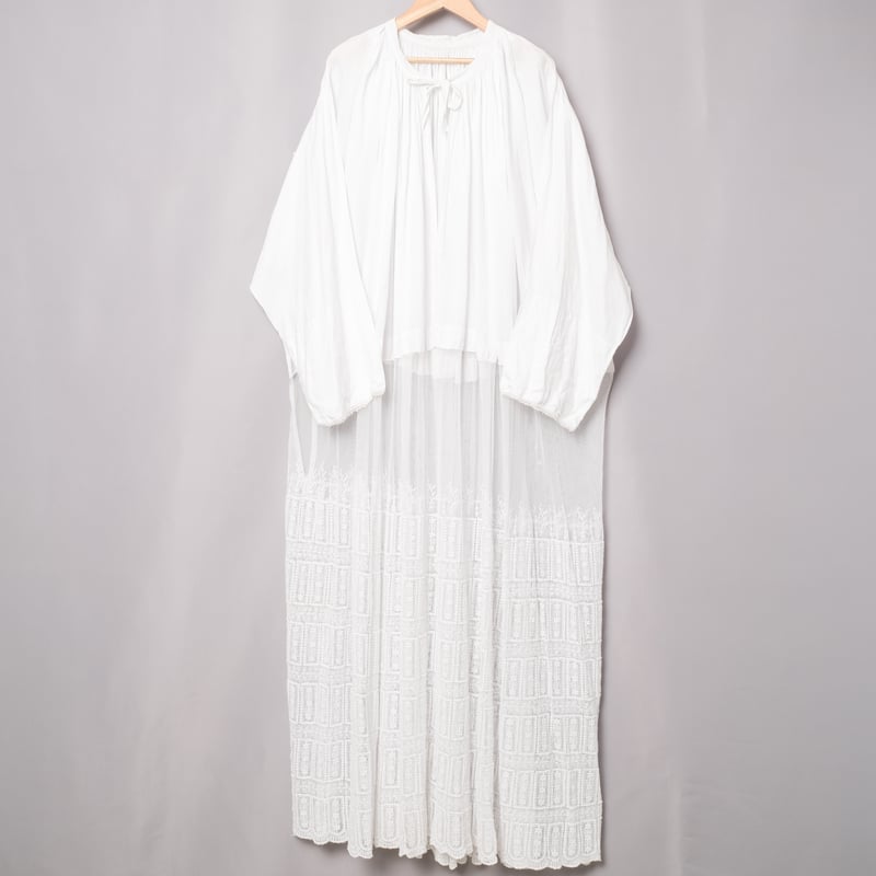 30s France Antique Linen Long Church Smock | U