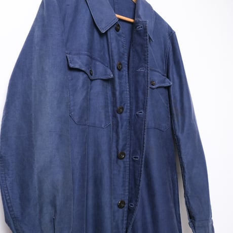 40-50s France Vintage Blue Moleskin all ln One