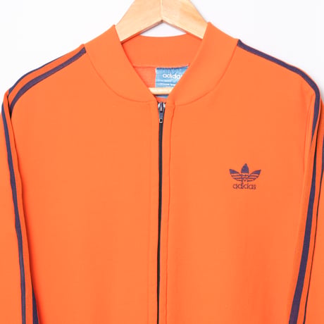 70s Vintage adidas Ventex Collarless Track Jacket Orange (Made in France)