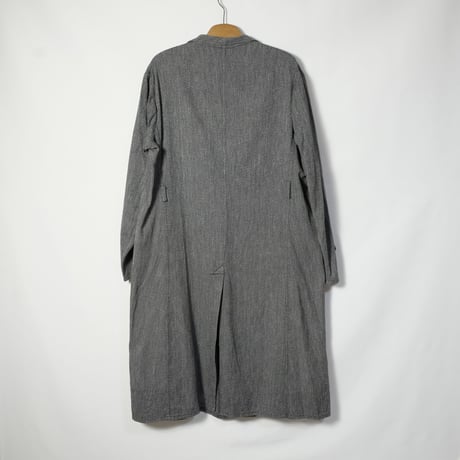 40-50 France Vintage Le Rhin Black Chambray Atelier Coat Shop Coat Size M