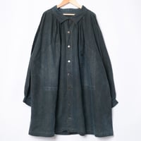 ~20s France Antique Indigo linen Biaude (Fullopen)