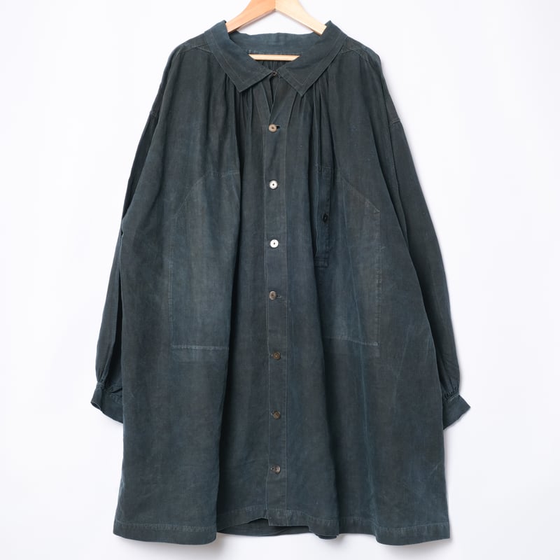 20s France Antique Indigo linen Biaude (Fullop 20s France Antique Indigo linen Biaude (Fullop