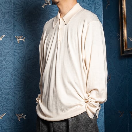 90s JOHN SMEDLEY Sea Island Cotton Polo Shirt（Made in England)