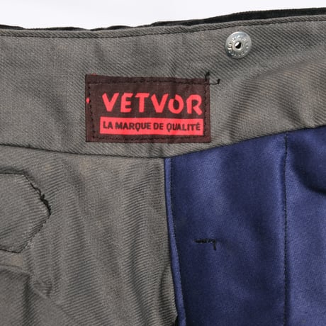 40-50s  France Vintage VETVOR Black Corduroy Trousers Dead Stock