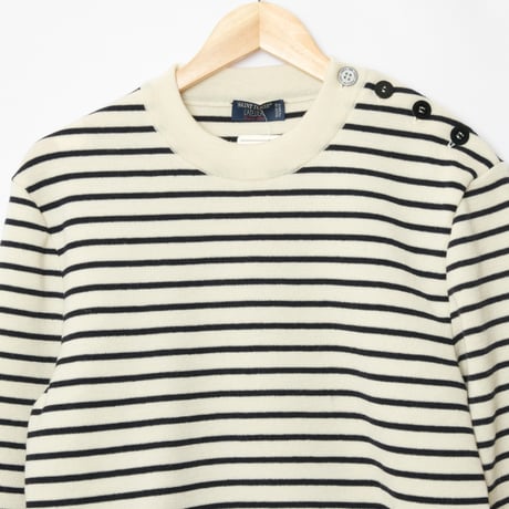 SAINT JAMES Border Knit（Ivory×Navy）Size XL