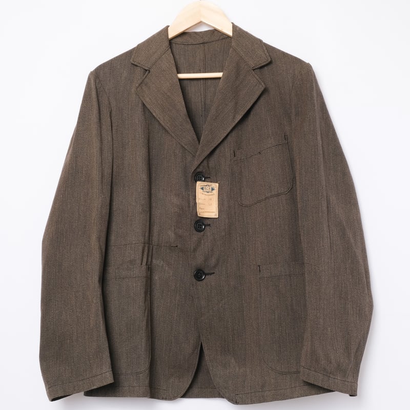 30-40s France Vintage Brown Black Chambray Wor