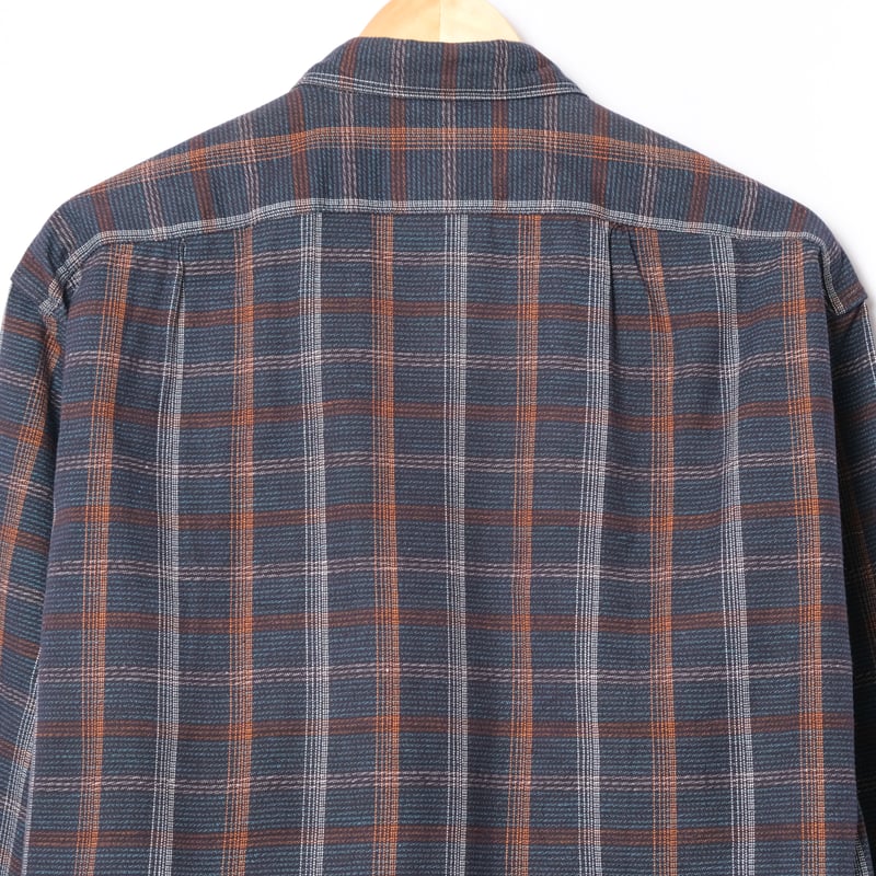 50-60s France Vintage L'HERMINE Check Granpa Sh