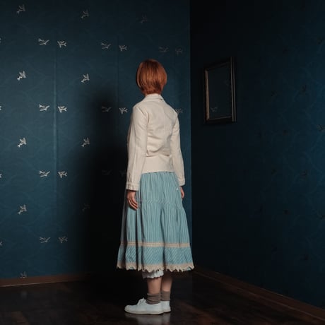 〜30s France  Farmers Stripe Skirt
