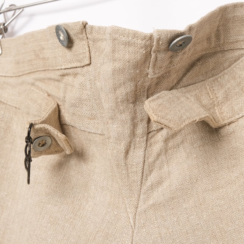 30s French Army Ecru Linen HBT Bourgeron Trouse