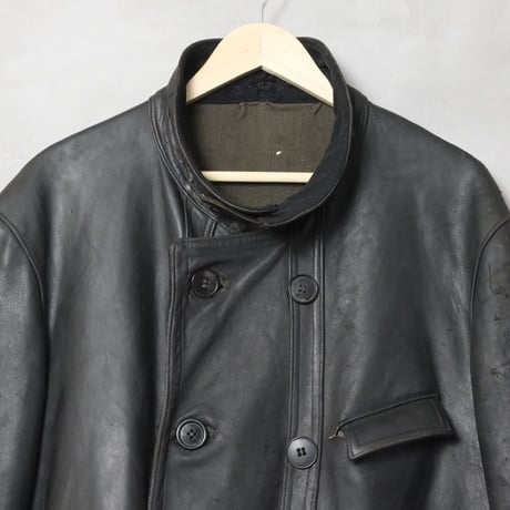 30s French Vintage Adolphe Lafont Leather Jacket（Corbusier Jacket）