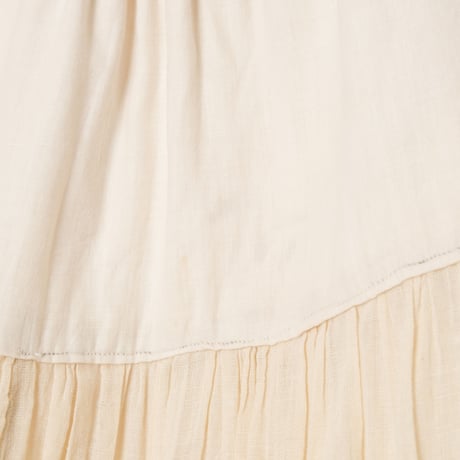 40s France Vintage Cotton  Lace Skirt（Ecru)