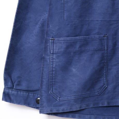 50-60s France Vintage Le Sans Pareil Blue Moleskin Jacket 1