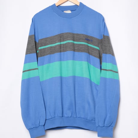 70-80s Vintage adidas Sweat Blue × Green ×Grey (Made in France)