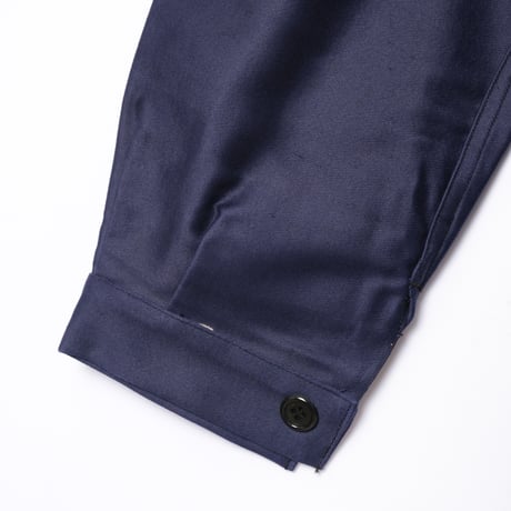 40–50s France Vintage Le Favori Blue Moleskin Jacket Dead Stock