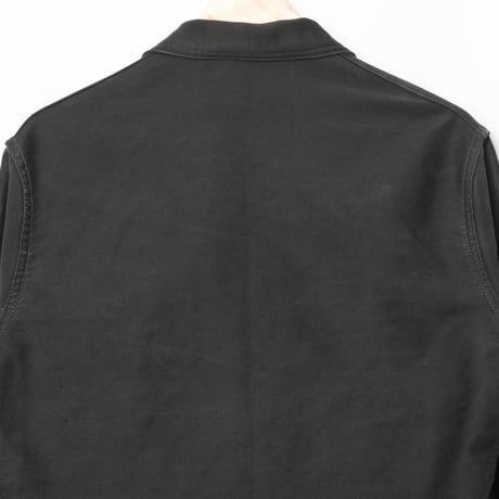 40-50s France Vintage Le Mont Sant Michel Black Moleskin Work Jacket Size 48