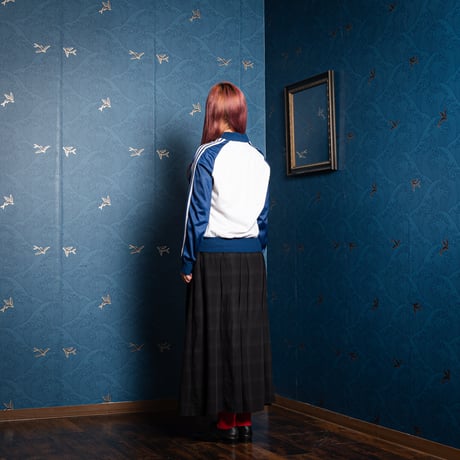 70s Vintage adidas Collarless Track Jacket White × Navy