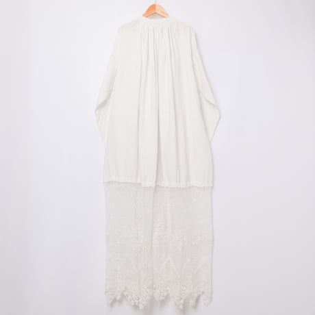 Early 1900s France  Antique Linen Church Smock 4