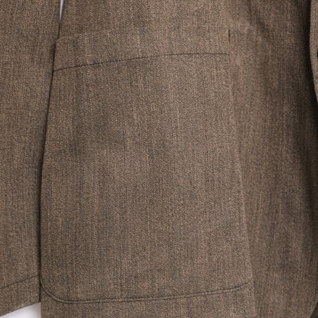 30-40s France Vintage  Brown Black Chambray Work Jacket Dead Stock