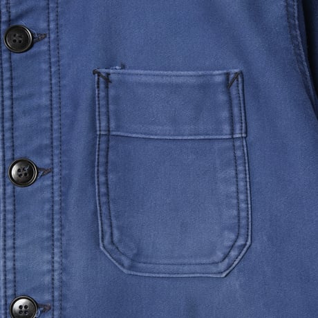 50s France Vintage Adolphe Lafont  Blue Moleskin Work Jacket